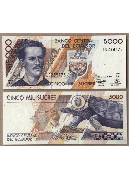 ECUADOR 5000 Sucres 1999 Fior di Stampa